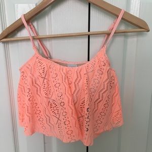 Xhilaration pink flowy bikini top